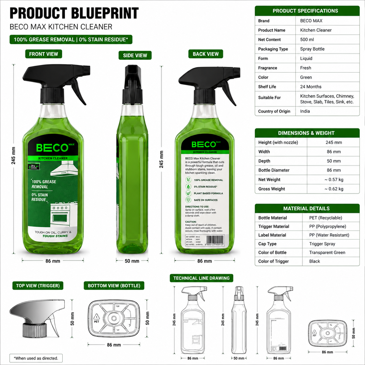 BECO MAX Kitchen Cleaner Spray