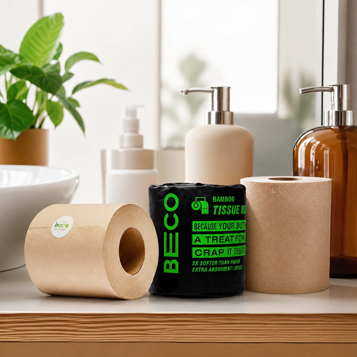 BECO Premium Bamboo Toilet Tissue Roll – 3 Ply | Eco-Friendly & Biodegradable