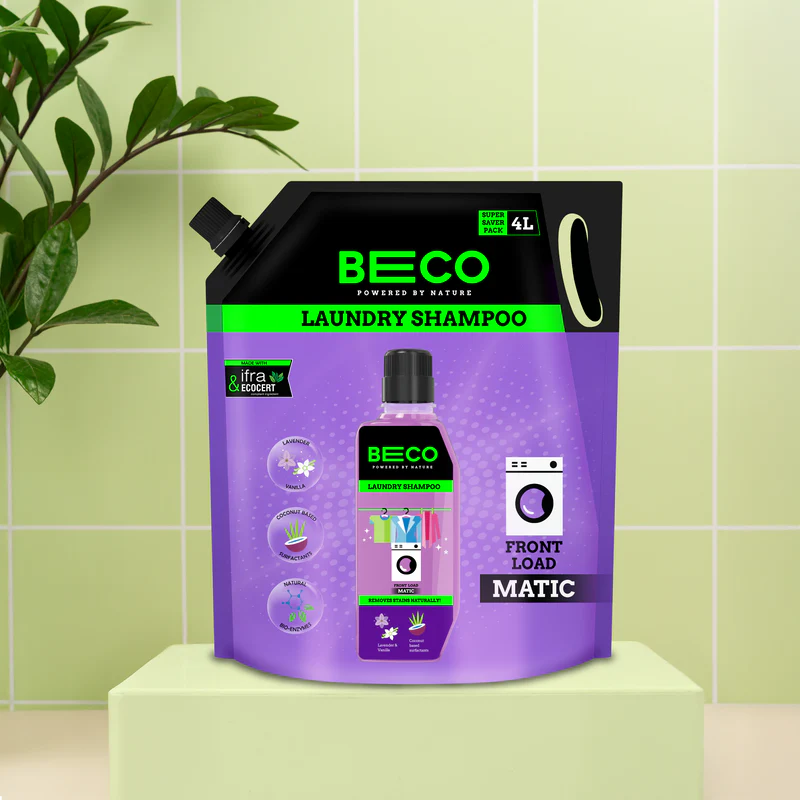 BECO Laundry Shampoo – Front Load Matic | Plant-Based Liquid Detergent | 4 Litres