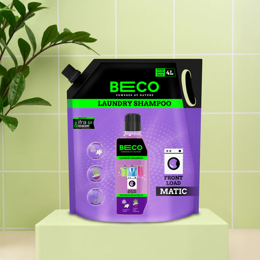 BECO Laundry Shampoo – Front Load Matic | Plant-Based Liquid Detergent | 4 Litres